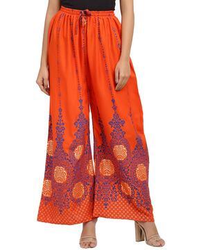 printed relaxed fit palazzos