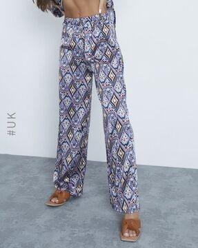 printed relaxed fit palazzos