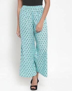 printed relaxed fit palazzos