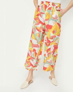 printed relaxed fit palazzos