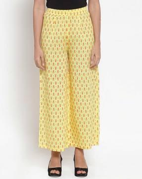 printed relaxed fit palazzos