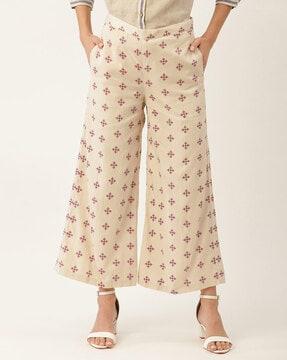 printed relaxed fit pants with insert pockets