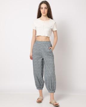 printed relaxed fit pants