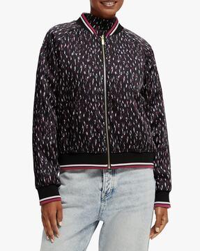 printed reversible bomber jacket