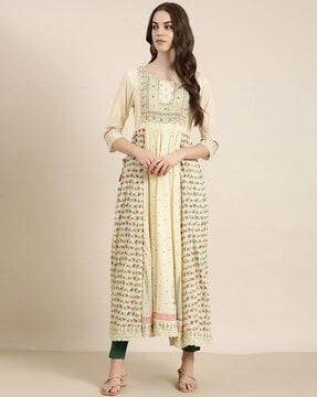 printed round-neck anarkali kurta