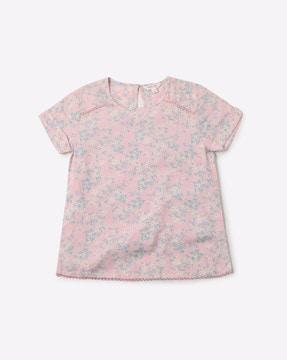 printed round-neck top