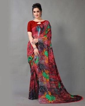 printed saree with blouse piece