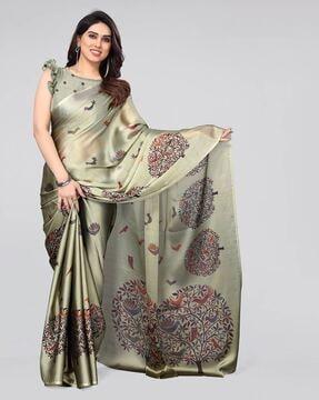 printed saree with blouse piece