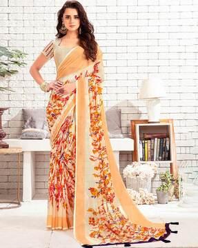 printed saree with blouse piece