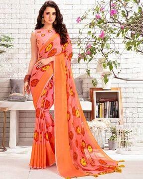 printed saree with blouse piece