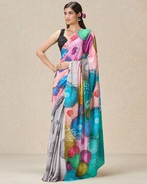 printed saree with blouse piece