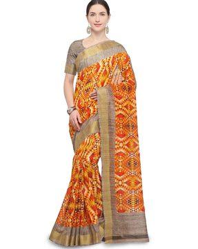 printed saree with border