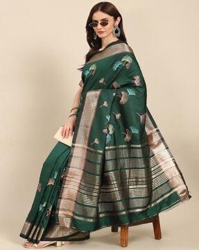 printed saree with contrast border