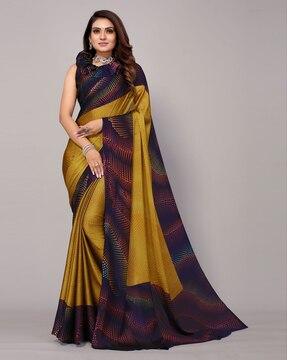 printed saree with contrast border