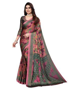 printed saree with contrast border