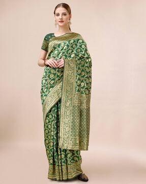 printed saree with contrast border