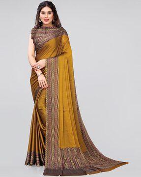 printed saree with contrast border