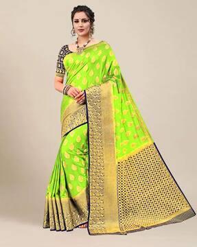 printed saree with contrast border