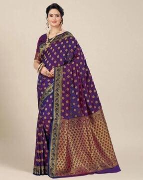 printed saree with contrast border