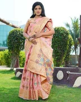 printed saree with contrast border