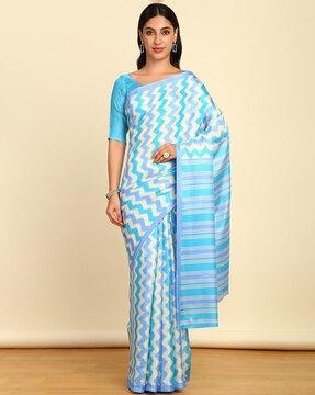 printed saree with contrast border