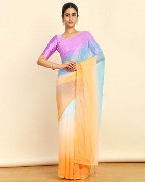 printed saree with contrast border