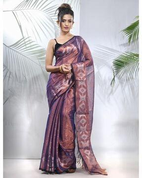 printed saree with contrast border