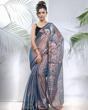 printed saree with contrast border