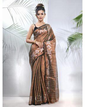 printed saree with contrast border