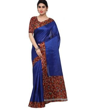 printed saree with contrast border