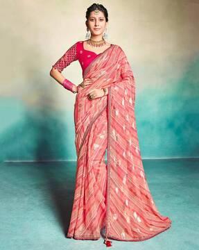 printed saree with lace border