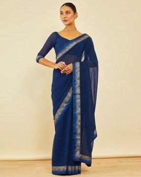 printed saree with lace border