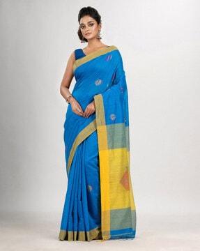 printed saree with tassels