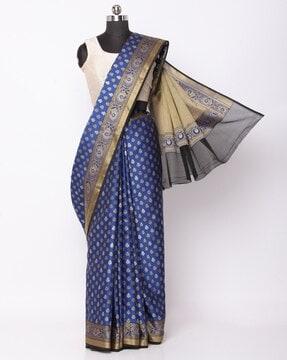 printed saree with zari border