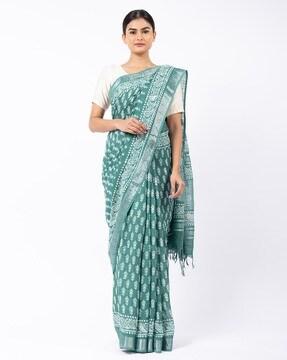 printed saree with zari border