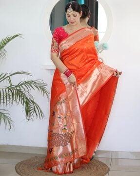 printed saree with zari border