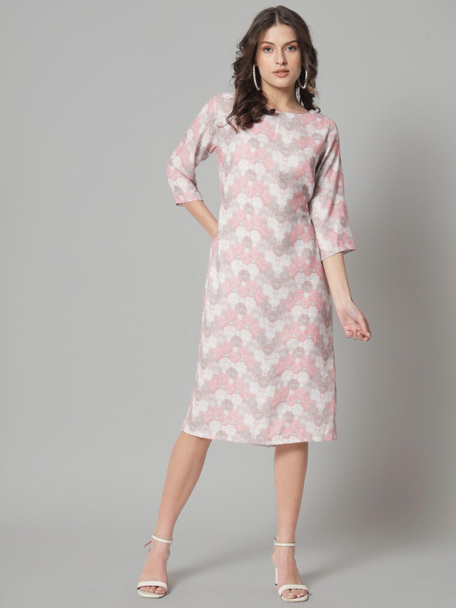 printed sheath dress - pink