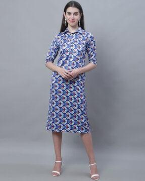 printed sheath dress