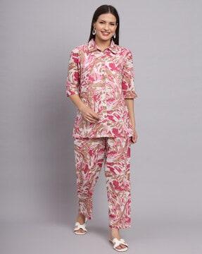 printed shirt & trousers set