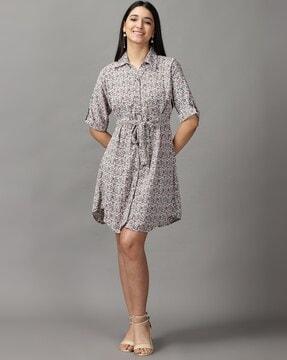 printed shirt dress