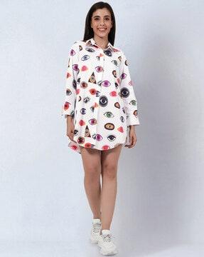 printed shirt dress