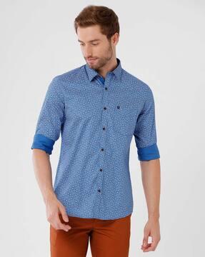 printed shirt with 1 patch pocket 