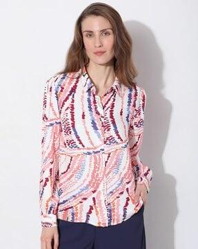 printed shirt with button closure