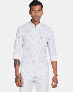 printed shirt with patch pocket