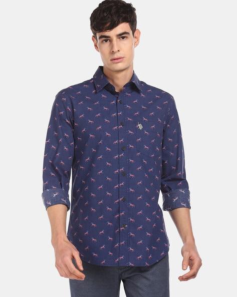 printed shirt with patch pocket