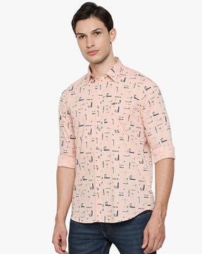 printed shirt with patch pocket