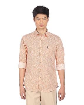 printed shirt with patch pocket