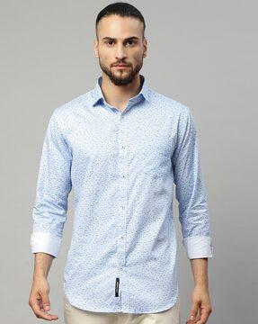 printed shirt with patch pocket