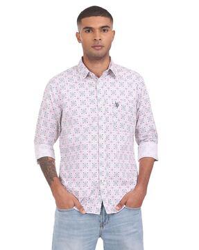 printed shirt with patch pocket