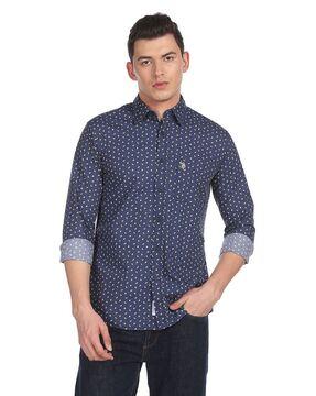 printed shirt with patch pocket